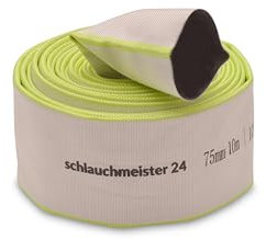 schlauchmeister 24 ... wir leiten's durch ... Diámetro de 3 pulgadas – 75 mm, 10 metros de manguera industrial | manguera de construcción | manguera plana