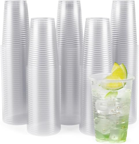 Efforias 100 X Clear Plastic Cups, 7oz Plastic Glasses for Party, Wedding, Cocktails, Christmas Party Cups, Cold Party Drinking Cups