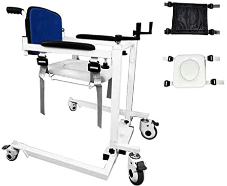 Selbstbedienungs-Patientenaufzug-Transfer-Maschine mit weichem Kissen und 360 ° beweglichen Rädern Transport Rollstuhl Manueller Aufzug für ältere Menschen (B A)