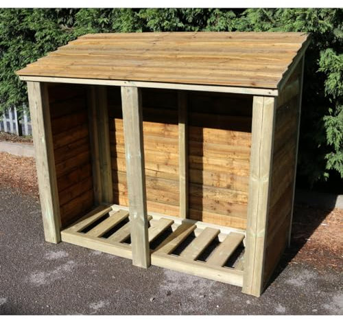 Office Needs Direct Wooden Outdoor Tall Wide Garden Log Store 4ft x 5ft