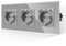 JIMEIDA 3 Fach Steckdose mit USB in Grau,16Amp Glas Steckdosen mit USB Port,Unterputz Wandsteckdose-228 * 86mm,250V