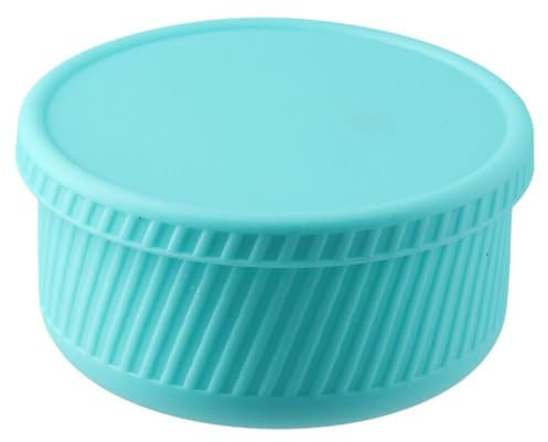 Benytro 1 porte-savon rond en silicone avec couvercle, multi-usage, grande capacité, antidérapant, portable, porte-savon pour voyage, camping, douche, salle de bain (bleu)