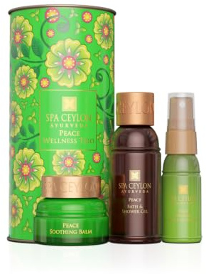 SPA CEYLON - PEACE – Wellness Trio Set mit Duschgel, Body Cream & Balsam, Aromatherapie Geschenkset für innere Ruhe & Pflege, vegan & naturbasiert
