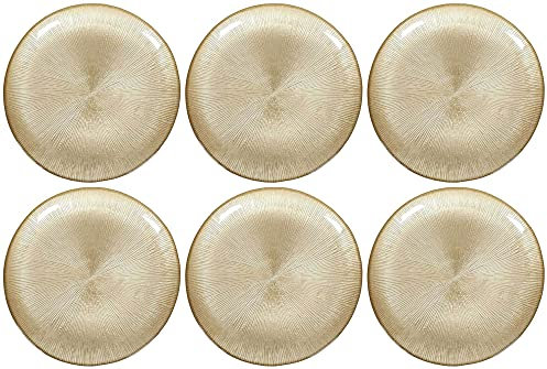 Assiette dorée en verre Royal (Lot de 6) Assiette plate - 21 cm
