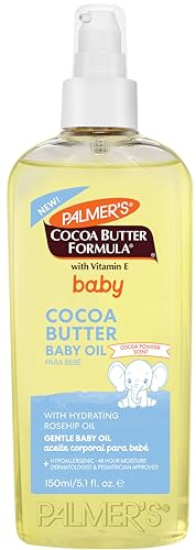Palmer's Babyöl, Kakaobutter-Formel, sanftes Körperöl, 150 ml, pflegendes Massageöl für zarte Haut, mit Vitamin E & Arganöl, 48 Stunden Feuchtigkeit, dermatologisch getestet Baby Essentials