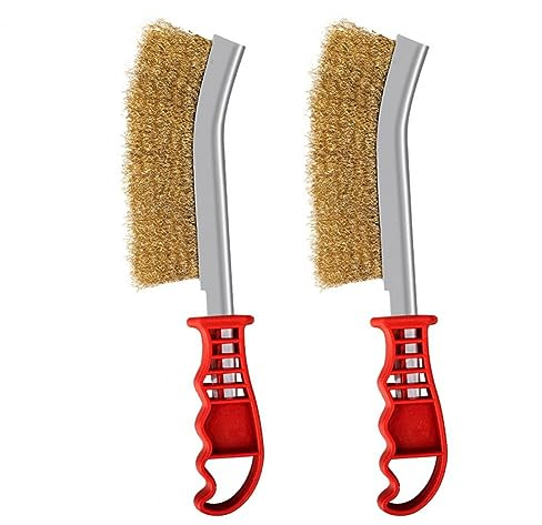 KKXXYQFC 2 Piezas Resistente Parrilla de Barbacoa Cepillo de Alambre de Acero para desoxidar Cepillo de Alambre de Acero para desoxidar Resistente Suministros para el hogar Que ahorran Mano de Obra