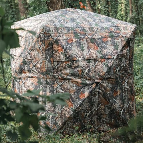 Miuxe Pop-Up Hunting Tent, 270° See Through Camouflage Ground Blind - Deer Blinds Gear For Photography, Shooting, Bird Watching