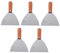Robustes 5-teiliges Farbschaber-Set aus Karbonstahl mit Holzgriff – Handelsqualität und Mehrzweck – Klingenbreite 4/5/6 Zoll – zum Grillen und – Holz + Silber, 15,2 cm