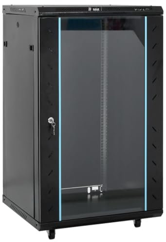 vidaXL Rack de servidores 15U 19 IP20 Negro 60x60x100 cm, Rack de Red 18U, armarios de Red, Armario de Red de Almacenamiento, Armario de Red