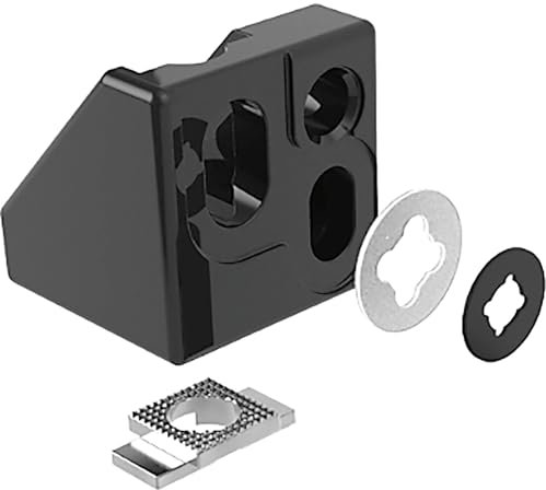 Fath Lot de 10 tréteaux uni 40 Item pour fixation de charges élevées jusqu'à 2000 N pour éléments de surface sur profilés en aluminium avec rainure 8, noir