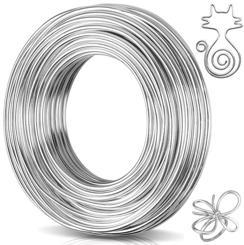 Caianwin 32 Feet Craft Wire 9 Gauge, 3mm Bendable Aluminum Wires 10M Metal Wire Thick Armature Wires for Sculpting, Modelling, Floral Making, Dolls DIY, Jewelry Making, Wire Weaving and Wrapping