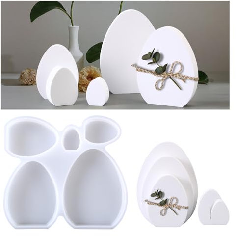 Silikonformen Gießformen Ostern, 5er DIY Ei Silikonform Gießformen Silikon Frühling für DIY Ostern Osterdeko