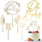 6 Stück Oh Baby Cake Topper Holz, Babyparty Deko, Baby Shower Deko, Gender Reveal Partydeko, für Babyparty