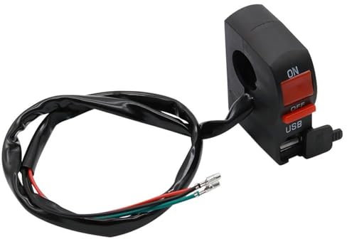 ATV Interrupteur de Phare de Guidon étanche Interrupteur de Guidon de Moto étanche, Bouton de démarrage avec Chargeur