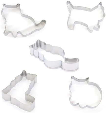Lot de 5 emporte-pièces pour animaux de compagnie pour découper les biscuits pour chat Moule 3D Sucrier Beks Fon