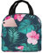 Unkhtt Hawaii - Lonchera térmica con estampado de flores rosas para estudiantes, a prueba de fugas, para trabajo, picnic, viajes, playa, escuela