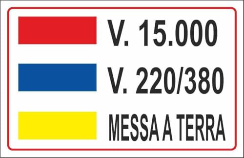 M-ITALY CARTELLO SEGNALETICO - MESSA A TERRA - Adesivo Extra Resistente, Pannello in Forex, Pannello In Alluminio (Adesivo, 30x42 cm)