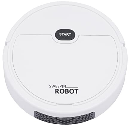 Robot aspirador, 3 en 1, redondo, 500 pa, potencia de succión con toallitas húmedas y secas, baterías de 800 mAh, color blanco