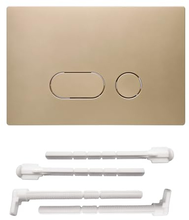 ACESOME Dual Toilet Flush Button Plate, ABS Flush Plate Kits Replacement, Compatible with Geberit Sigma 01, Sigma10, Sigma20, Sigma21, Sigma30, Sigma50, Sigma60 Toilet Cistern Flush Plate (Gold)