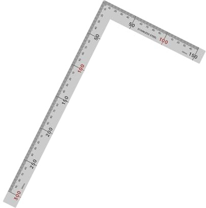 Winkel Lineal Edelstahl L, 90 Grad Form Lineal, Rechtwinkliges Lineal Tischlerrahmen Quadratisches Lineal Holzbearbeitung Handwerk Messwerkzeug für Ingenieure Architekten (150 x 300 mm)