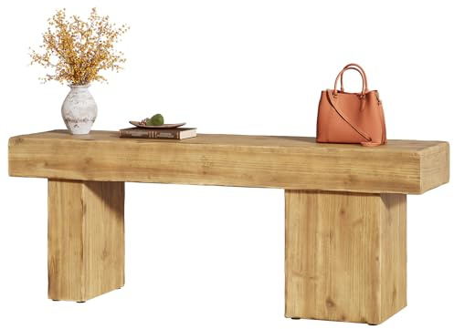 TRIBEWOOD Eckschuhbank 120 cm, Einstiegshocker mit Schuhregal, 3-stufiges Holzregal im Bauernhaus-Stil für Flur, Schlafzimmer, Wohnzimmer, belastbar bis 135 kg, Dunkelbraun