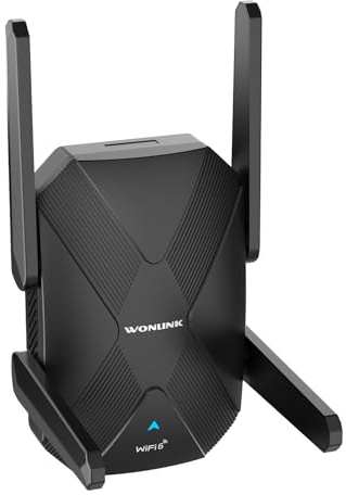 WONLINK AX1500 WiFi 6 WiFi Extender Booster WiFi Booster Ethernet Port | Dual Band WiFi Repeater Range Extender, 4*Antennas, Internet Booster, AP Mode, WPS, Works with Any WiFi Router, UK Plug