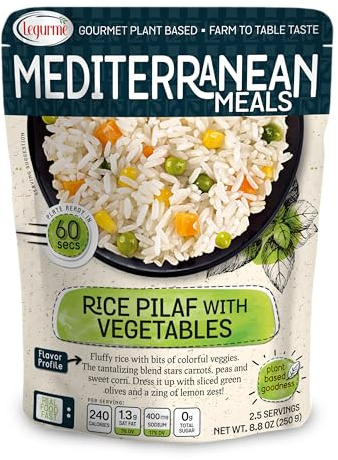 Legurme Ready to Eat Rice with Vegetable Garnish – 250g (Pack of 12) – Plant Based – No Preservatives – BPA-Free Pouch