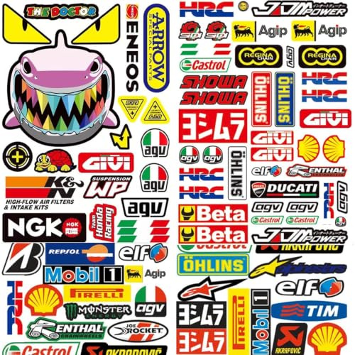 3 Adesivi Moto Kit Adesivi Moto Stickers Motos Adesivis Motos Sponsor Adatti per Motociclette Bici Elettriche Bici da Corsa Caschi per Scooter e Moto da Cross Ecc | Adesivo per casco tuning, per auto, per moto, auto da corsa e molto altro ancora, impermeabile, diverse versioni