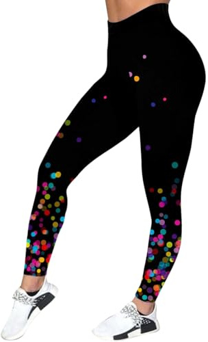 Neon Leggings für Damen Strumpfhose Bunte Legging Sanft Hohe Taille Lang 80er Jahre Karneval Party Damen Mädchen Leggins Leggings 60 den Karneval Yoga schwarz rot blau weiß rot neon rosa grün gelb