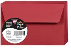 Clairefontaine 5581C 20 Umschläge Pollen 90x140mm 120g Kirschrot