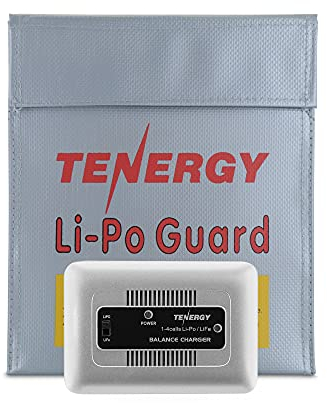 Tenergy TN267 1-4 Cells Li-Po/Li-Fe Balance Charger and Lipo Charging Bag for Airsoft & RC Car Battery Packs with 1S to 4S XH Type Balance Connector