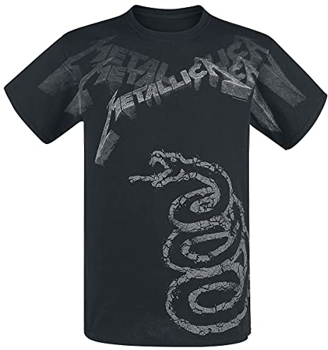 Metallica Black Album Faded Männer T-Shirt schwarz XXL 100% Baumwolle Band-Merch, Bands