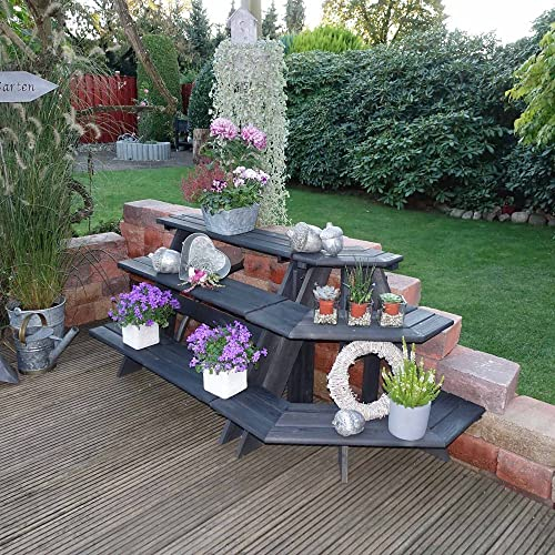 Promadino Blumentreppe Anja mit Eckelement Set, anthrazit