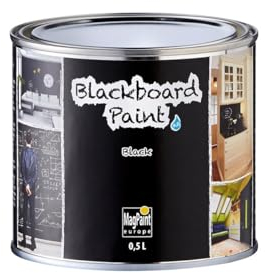 MagPaint Blackboard Paint for Walls, Bedroom, Office, Kitchen, Playroom, Classroom, DIY and Renovation - 0.5 litre - 5sqm Coverage - Black