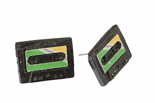 Miniblings Kassette Ohrstecker Stecker Ohrringe DJ Musik Musiker Tape grün MC - Handmade Modeschmuck I Ohrringe Stecker Ohrschmuck