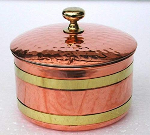 arterameferro Behälter aus Kupfer Pfannen-Bon Bons Süßigkeiten Zucker, Ornamental, Süßigkeitenschale, Durchmesser 10 cm Höhe 7 cm