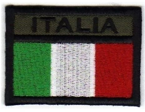 MAREL Patch Bandiera Italia Verde Militare Softair cm 6,5 x 4,5 Ricamo Italy -465