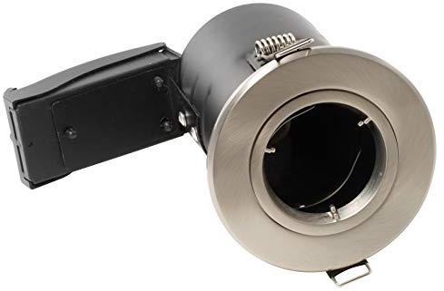 Luceco Fixed Fire Rated GU10 Downlight, Brushed Steel Alloy Steel