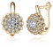 Modische Zirkonia-Diamant-Creolen für Damen, 14 Karat Gold, Blume, Huggie, Klappbügel, Hypoallergen, Geburtstagsgeschenk, Weihnachten für Mutter, Messing