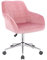 WOLTU BS79rs 1x Bürohocker Arbeitshocker Schreibtischstuhl Drehhocker Rollhocker Rollstuhl Bürostuhl stufenlos höhenverstellbar mit Rückenlehne und Armlehnen aus Samt Rosa