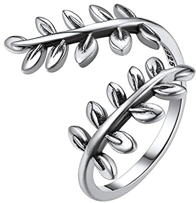 SILVERCUTE Anelli d'argento con Foglie di Ulivo per le Donne Anelli per i Piedi per lo Scandalo