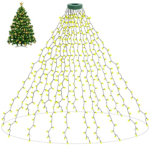 aneeway Lichterkette Weihnachtsbaum WarmWeiß, Weihnachtsbeleuchtung mit 8 Leuchtmodi, 400 LEDs Weihnachtsbaum Lichterketten mit Timerfunktion Ausgestattet, für Partys, Weihnachten, Deko, Hochzeit