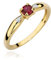 Damen Ring 585 14k Gold Gelbgold echt Rubin Edelstein Diamanten Brillanten