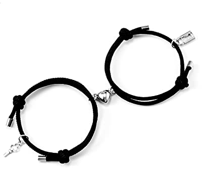 VU100 2 Stücke Paare Magnet Armband Magnetische Anziehungskraft,Armband mit Schlüsselschloss Passendes, Gewebtes Freundschaft Männer und Frauen Geschenk bester Freund