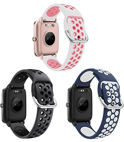 SUGARJAR Bracelet Compatible avec ID205L,19mm Soft Silicone Sangle de rechange pour ID205S ID205G ID215G ID216 SW020 SW023 WF021 WF025 UWATCH3 UFIT GT Popglory,Blackview,Letsfit LETSCOM SmartWatch