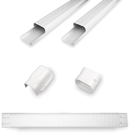 LyPrem 6.3 8.8Ft PVC Decorative Line Cover Kit for Ductless Mini Split Air Conditioners Central AC and Heat Pump Systems Outdoor Air-Conditioning Pipe Insulation