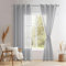 DWCN Lot de 2 Rideaux Voilages à Oeillets pour Fenêtre, Rideau Transparents avec Embrasses pour Salon Chambre d'enfant, Gris, 140x215cm (Largeur x Hauteur)