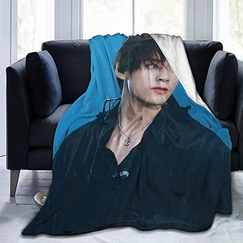 YINGD Decke Kim Schauspieler Taehyung Superweiches Flanell-Fleece, leichte Überwurfdecke, Klimaanlagendecke, Couch, Sofa, Schlafzimmer, für Kinder und Erwachsene