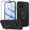 Btstring Coque pour Honor 70 Lite 5G/Honor X6/X8 5G avec Verre Trempé, Etui de Protection Antichoc de Qualité Militaire, Housse avec Anneau Support Métallique, Support de Voiture Compatible, Noir