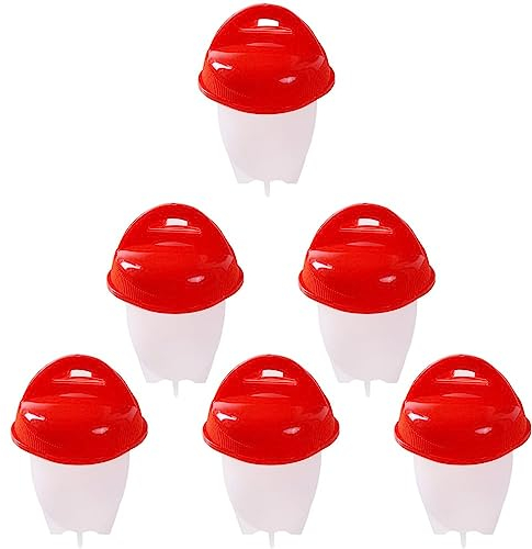 Sharharge Lot de 6 coquetiers en silicone anti-adhésif sans coquille, pour la cuisine, blanc